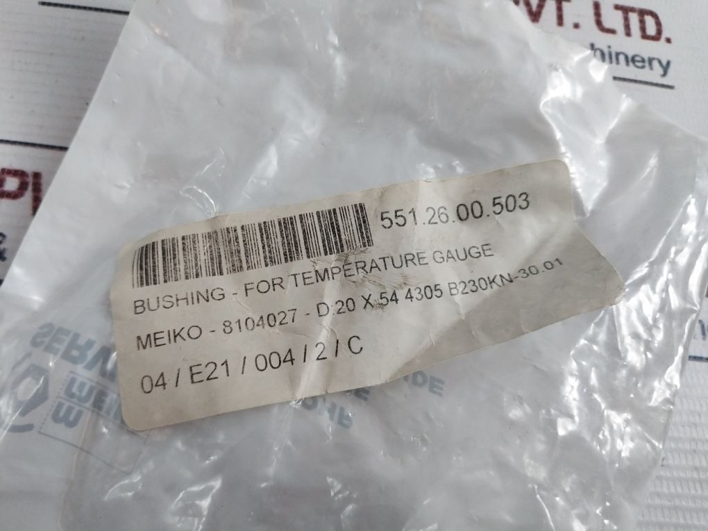 Lot Of 7X Meiko 8104027 Bushing-for Temperature Gauge