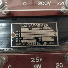 Meisei Denki 50Va 1Ph Transformer 200V-220V