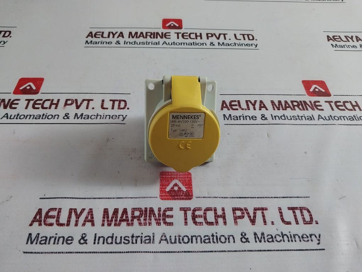 Mennekes 1462 Yellow Panel Mount 16A-4H/100-130V
