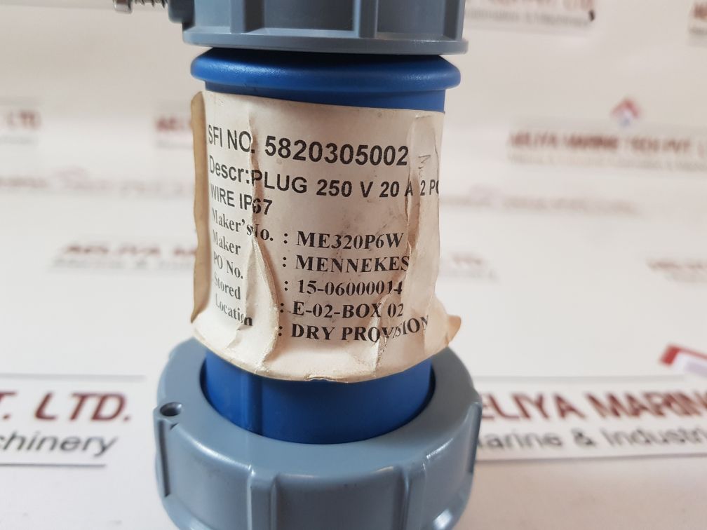 Mennekes Me320P6W Plug 250 V 20 A Pole 3 Wire Ip67