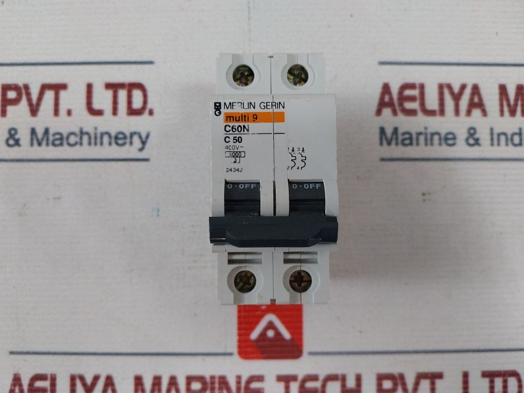Merlin Gerin 24342 2 Phase Fuse Circuit Breaker 50 Amp