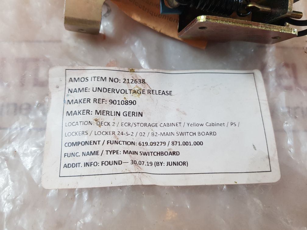 Merlin Gerin 9010890 Undervoltage Release 440V-60Hz
