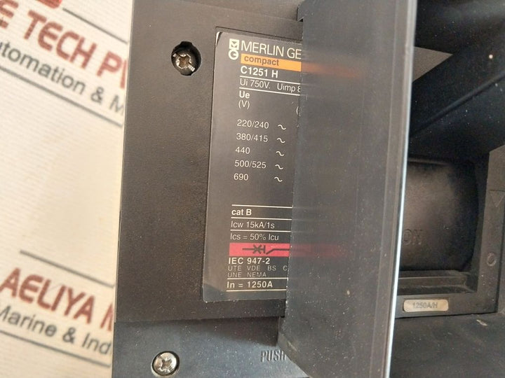 Merlin Gerin C1251 H Circuit Breaker 1250A 750V