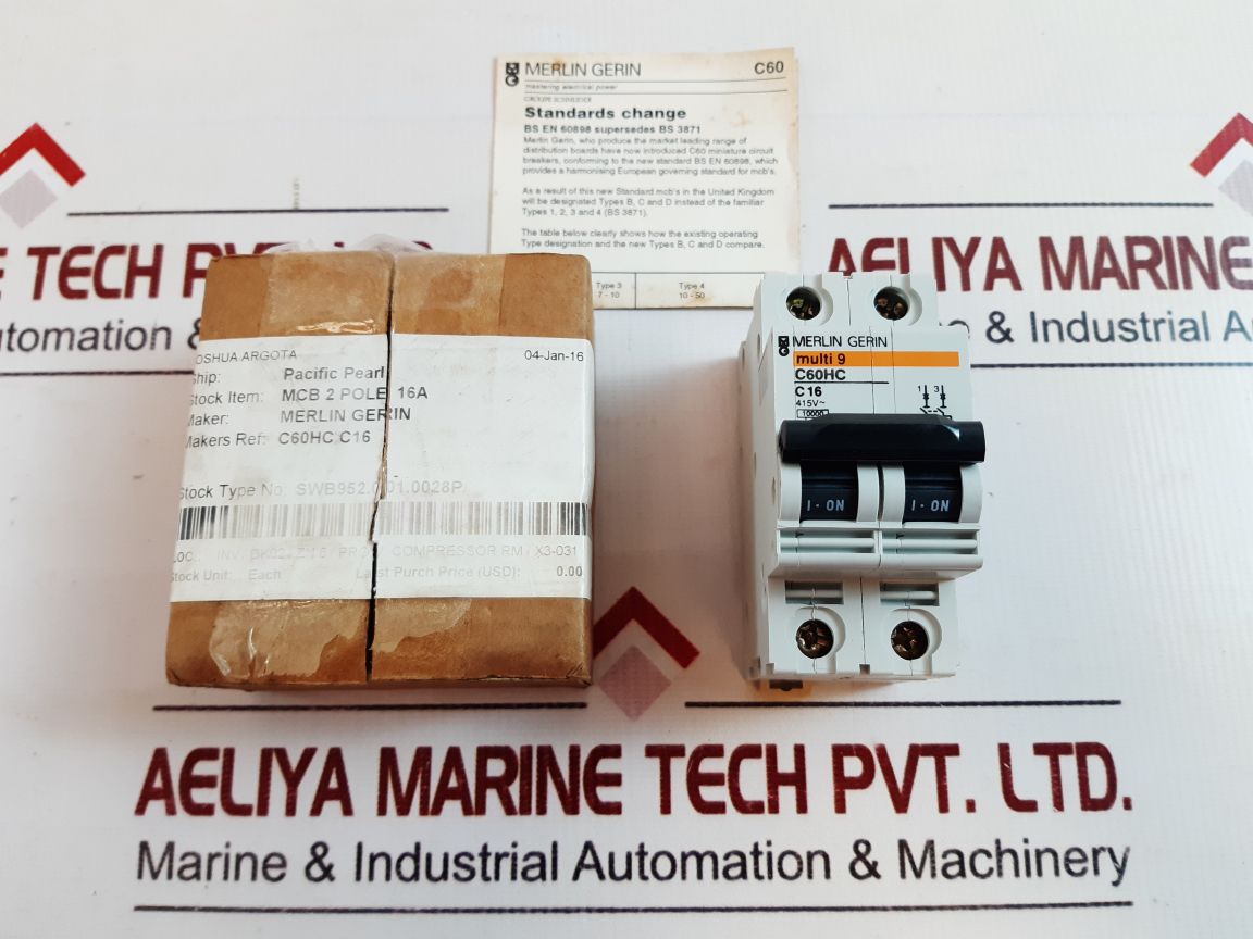 Merlin Gerin Multi9 C60Hc C16 Circuit Breaker
