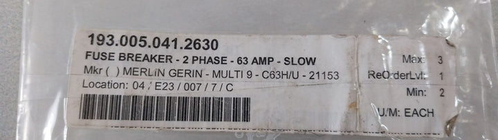 Merlin Gerin Multi 9 C63H Fuse Breaker 40°C
