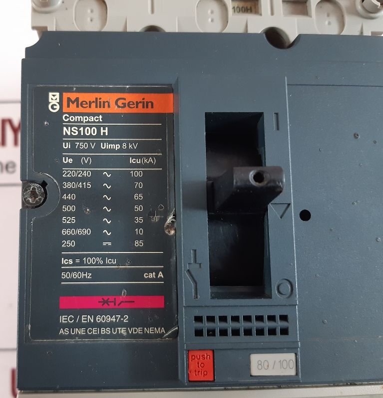 Merlin Gerin Ns100-160-250 NHNa Adapted Circuit Breaker