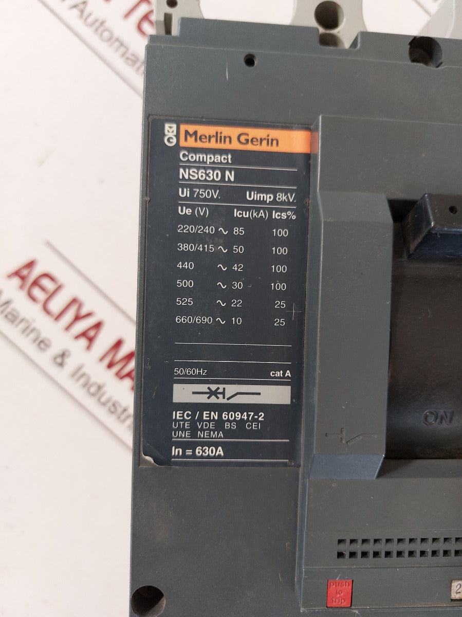 Merlin Gerin Ns630 N Circuit Breaker 50/60Hz