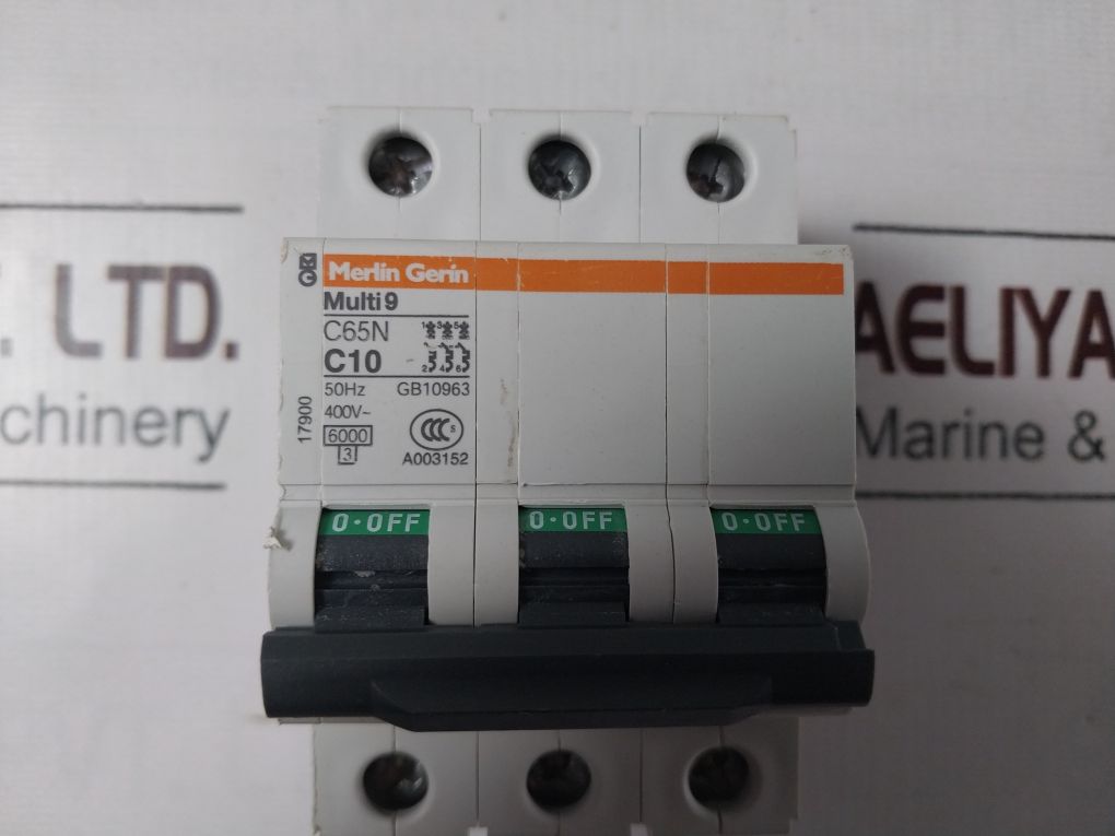 Merlin Gerin/Schneider Multi9 C65N C10 3-pole Circuit Breaker