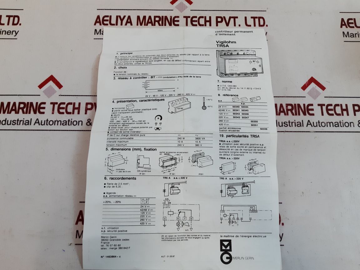 Merlin Gerin Tr5A S+ Insulation Monitoring Device