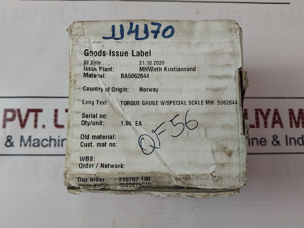 Mhwirth 0-400 Bar Pressure Gauge