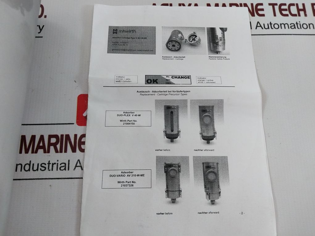Mhwirth V 401-w-me Adsorber Cartridge 21055876