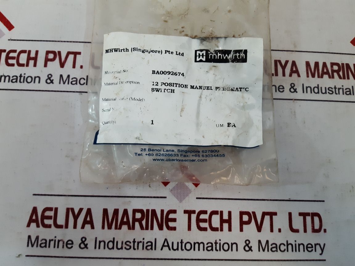 Mhwirth 12 Position Manual Pneumatic Switch 754456