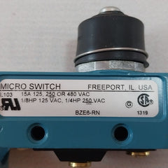 Micro Switch Bze6-rn Limit Switch 15A 125, 250 Or 480 Vac