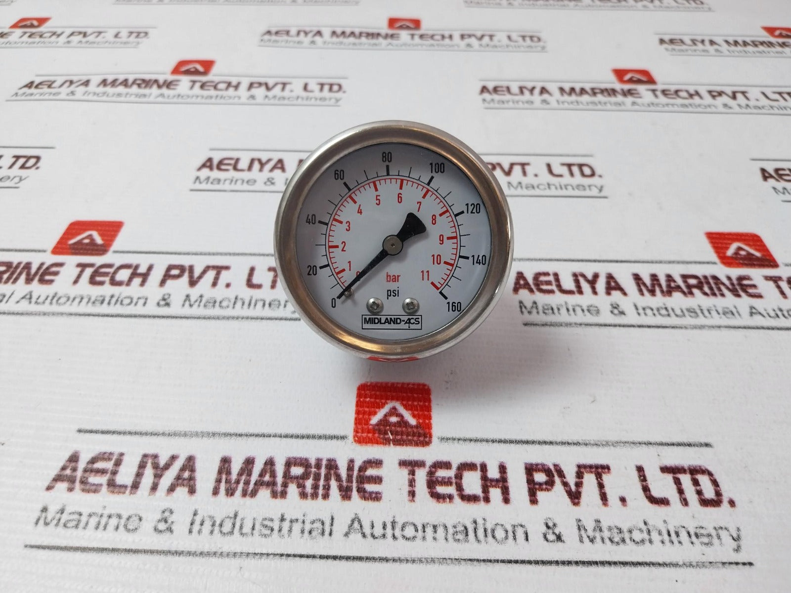 Midlandacs Asme B40.1 Pressure Gauge 0160 Psi Aeliya Marine Tech®