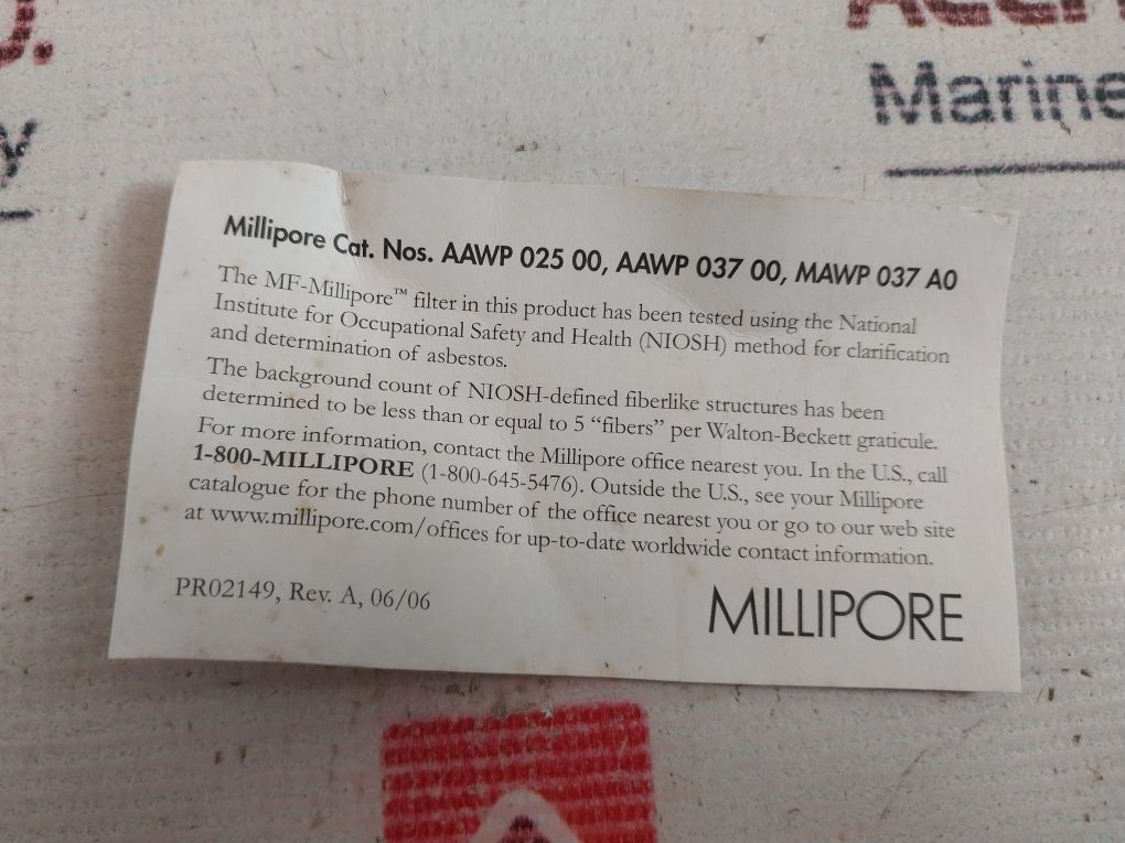 Millipore 0.8 μM Aawp Membrane Filter