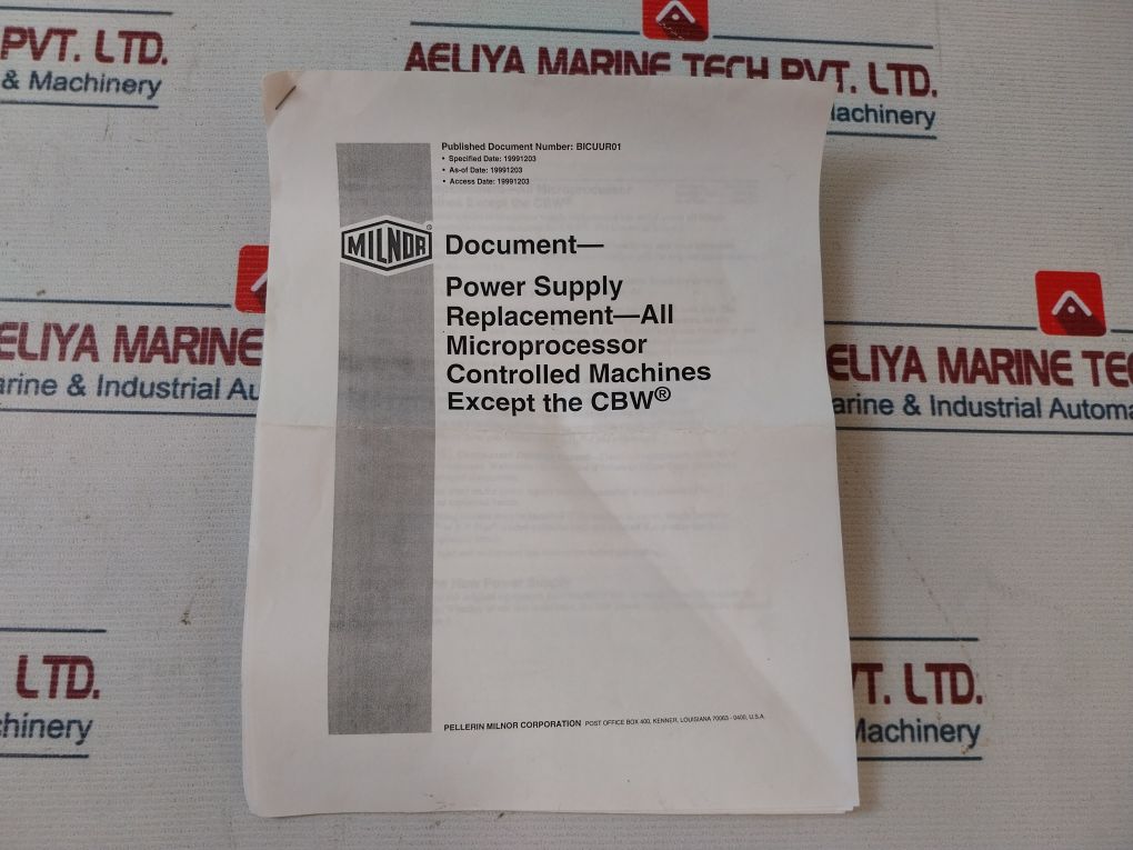 Milnor 08Pss3401N Power Supply Kit