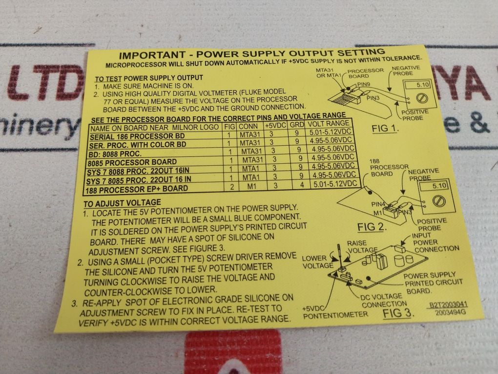 Milnor 08Pss3401T Replacing Power Supply For Retrofit Kits