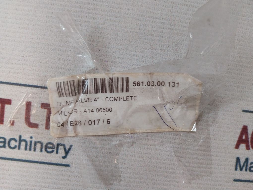 Milnor A14 06500 Dump Valve Assy = 4” Ntp Ss