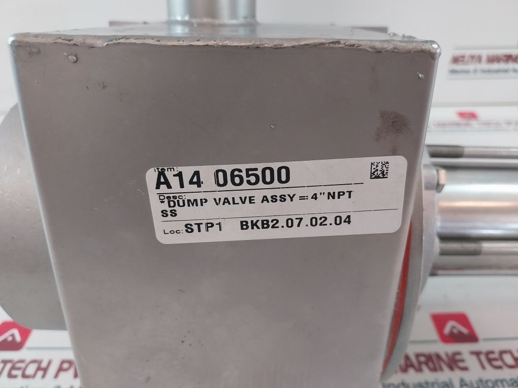 Milnor A14 06500 Dump Valve Assy = 4” Ntp Ss