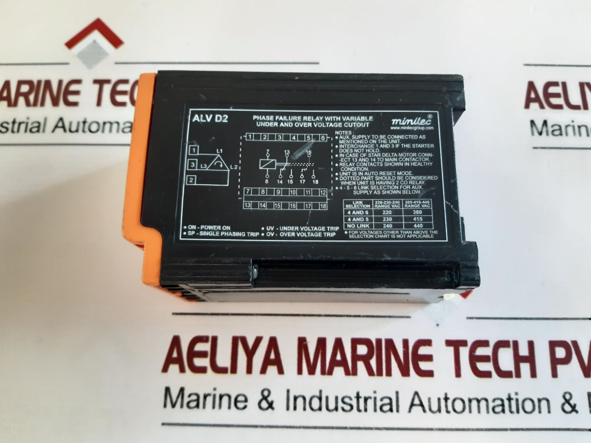 Minilec Alv D2 Phase Failure Relay 380-415-440 Vac