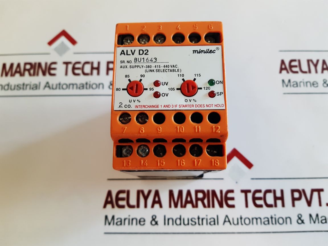 Minilec Alv D2 Phase Failure Relay 380-415-440 Vac