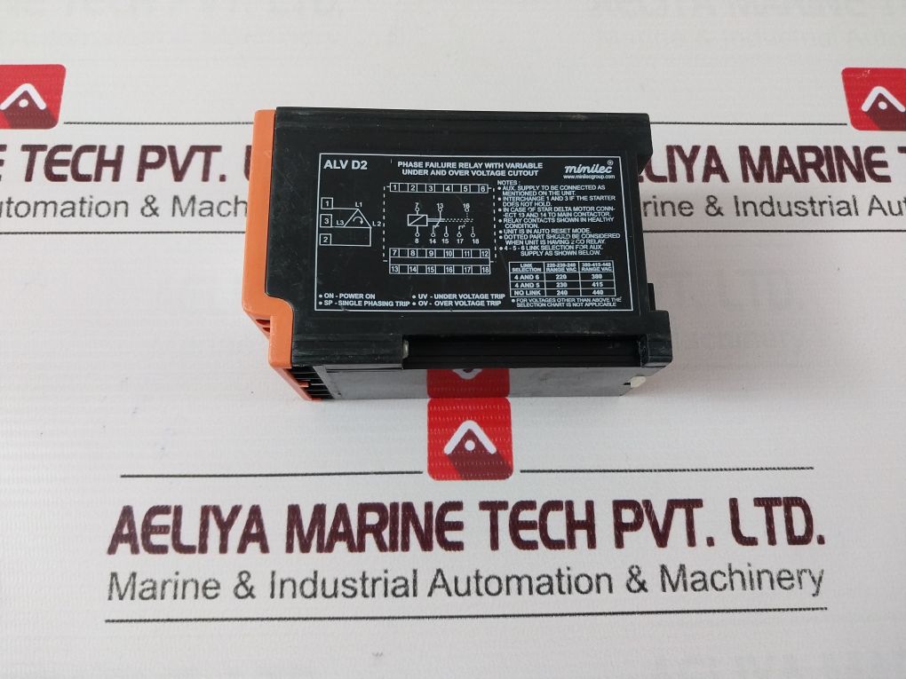 Minilec Alv D2 Phase Failure Relay With Variable 220-230-240 Vac