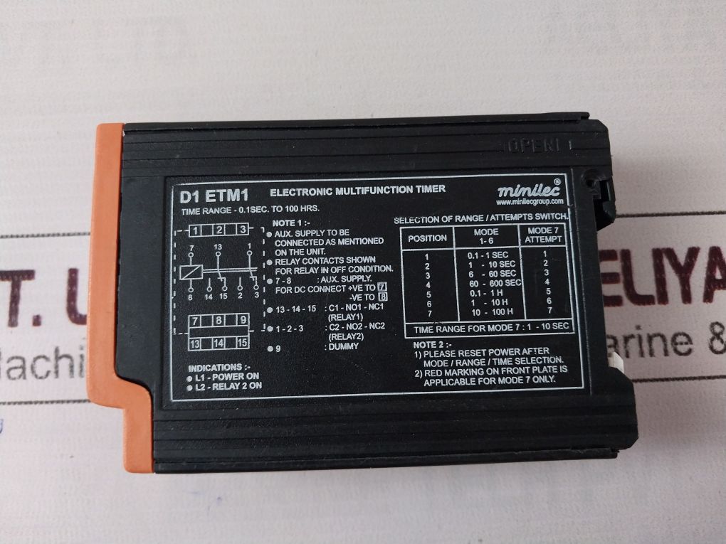 Minilec D1 Etm1 Electronic Multifunction Timer