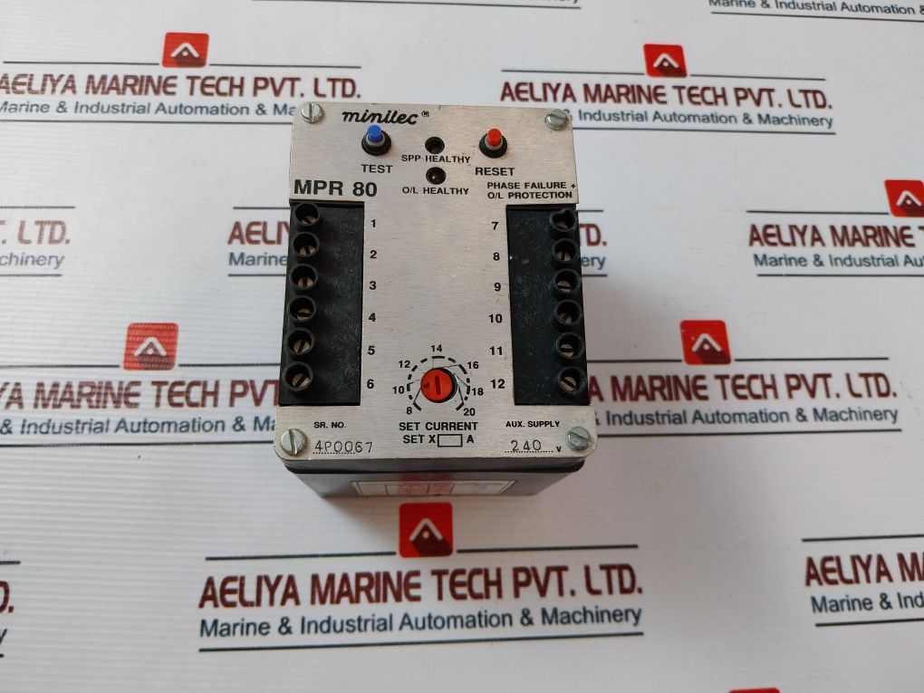 Minilec Mpr 80 Phase Failure + Overload Relay 240V