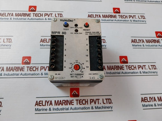 Minilec Mpr 80 Phase Failure + Overload Relay 240V