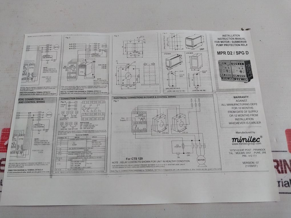 Minilec Mpr D2 Phase Failure+Overload Protection Relay 2/5 Seconds