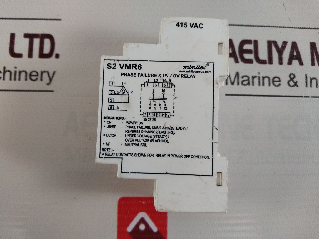 Minilec S2 Vmr6 Phase Failure Uv/Ov Relay 415 Vac