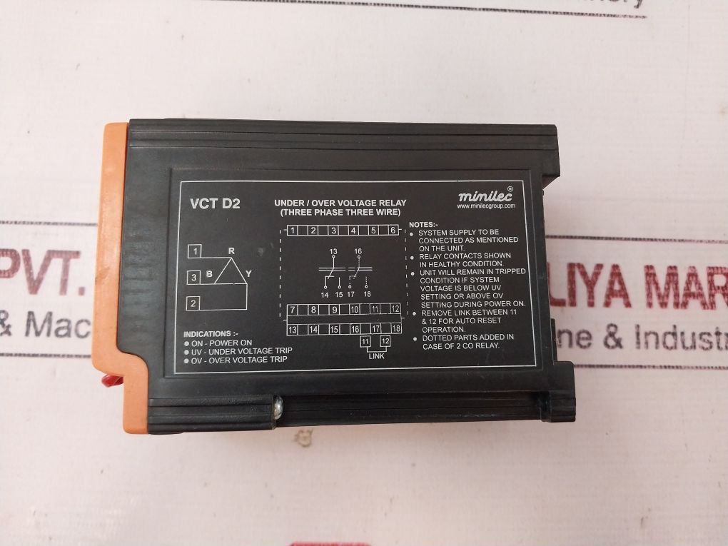 Minilec Vct D2 Under/Over Voltage Relay 415 Vac Aeliya Marine Tech®