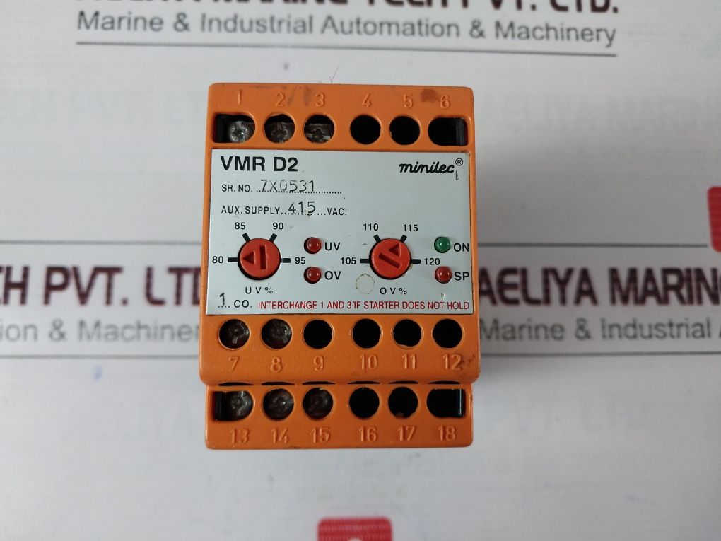 Minilec Vmr D2 Voltage Monitoring Relay 415Vac