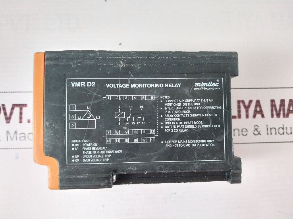 Minilec Vmr D2 Voltage Monitoring Relay 415Vac