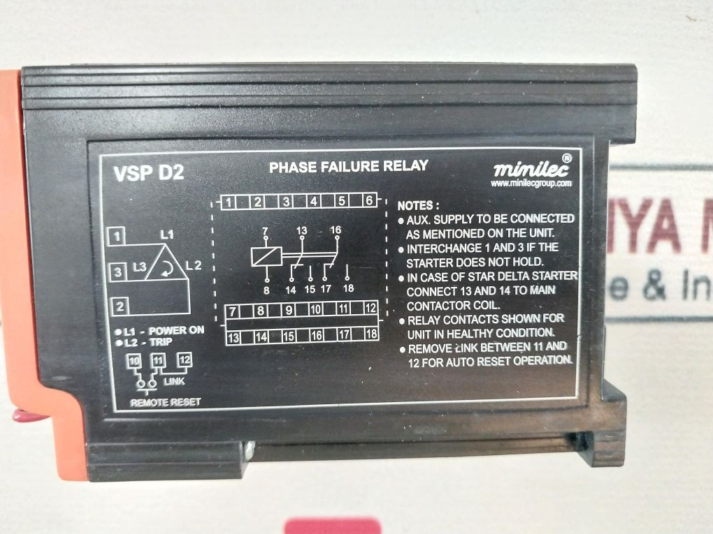 Minilec Vsp D2 Phase Failure Relay