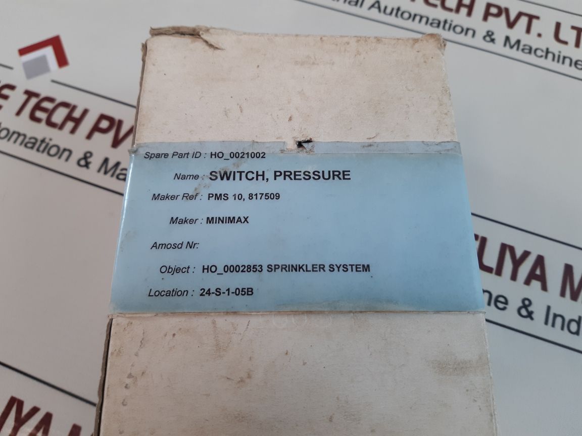 Minimax Pms-10 Standard Pressure Switch
