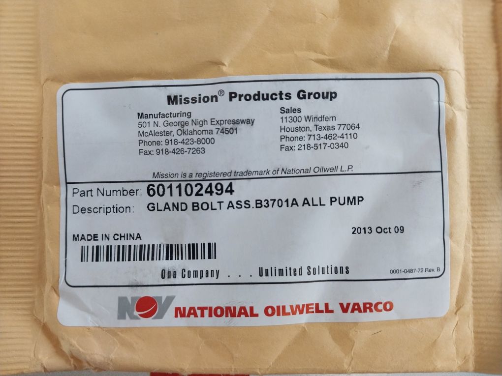 Mission 601102494 Gland Bolt Ass.B3701A