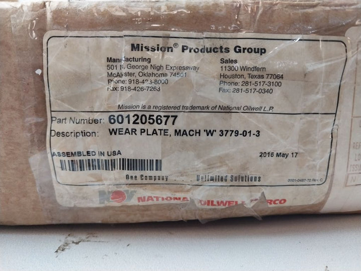 Mission 601205677 Plate