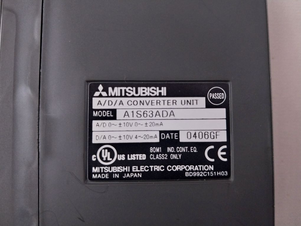 Mitsubishi A1S63Ada A/D/A Converter Unit