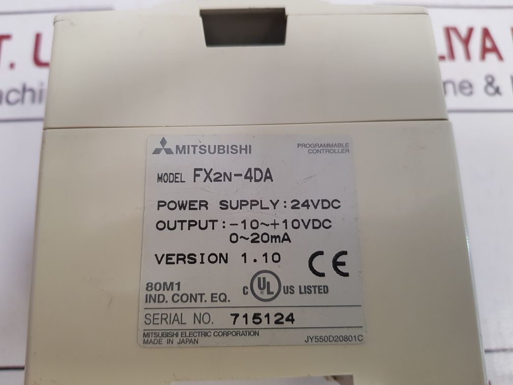 Mitsubishi Electric Fx2N-4Da Programmable Controller