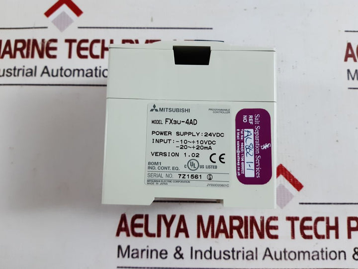 Mitsubishi Electric Fx3U-4Ad Programmable Controller