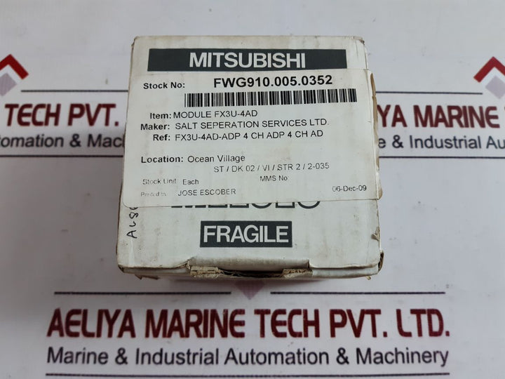 Mitsubishi Electric Fx3U-4Ad Programmable Controller
