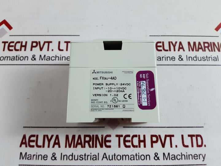 Mitsubishi Electric Fx3U-4Ad Programmable Controller