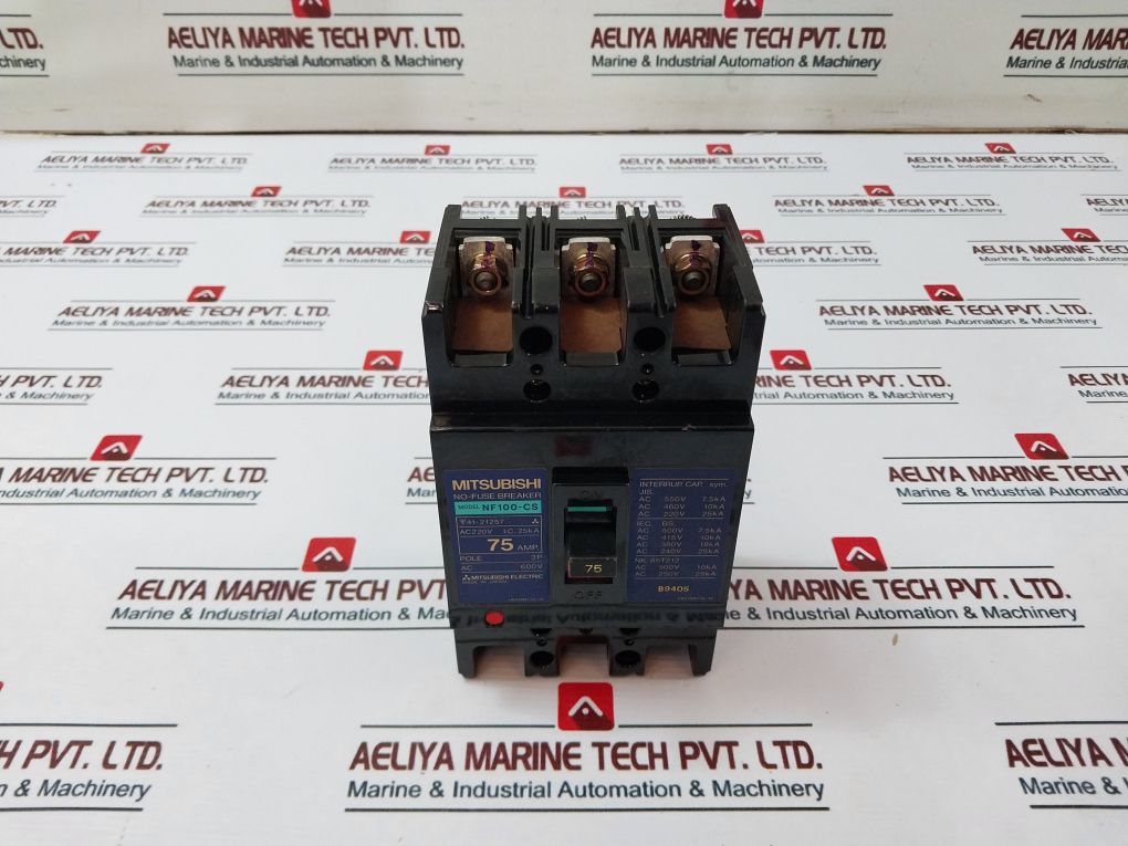 Mitsubishi Electric Nf100-cs 3 Pole No-fuse Breaker 75A Ac220V