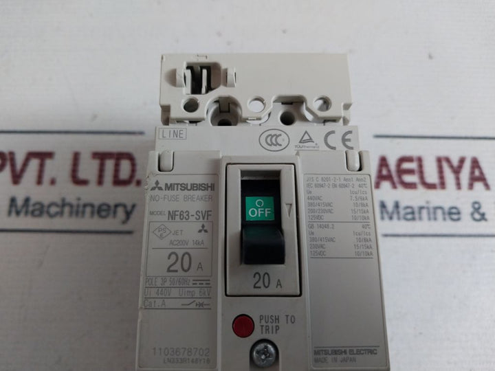 Mitsubishi Electric Nf63-svf No-fuse Breaker 440V