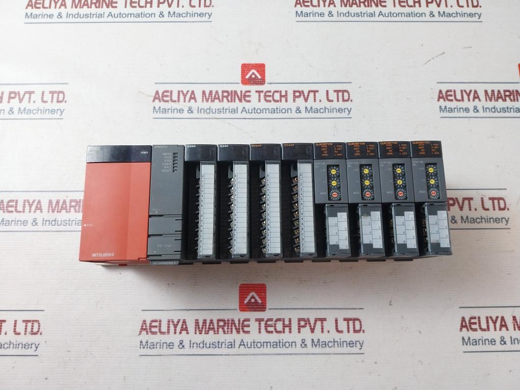 Mitsubishi Electric Q61P,Q02Cpu,Qx40,Qy40P,Qj61Bt11N Module Rack