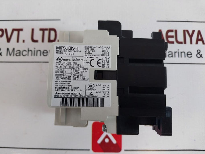 Mitsubishi Electric S-n21 Magnetic Contactor 15.4S