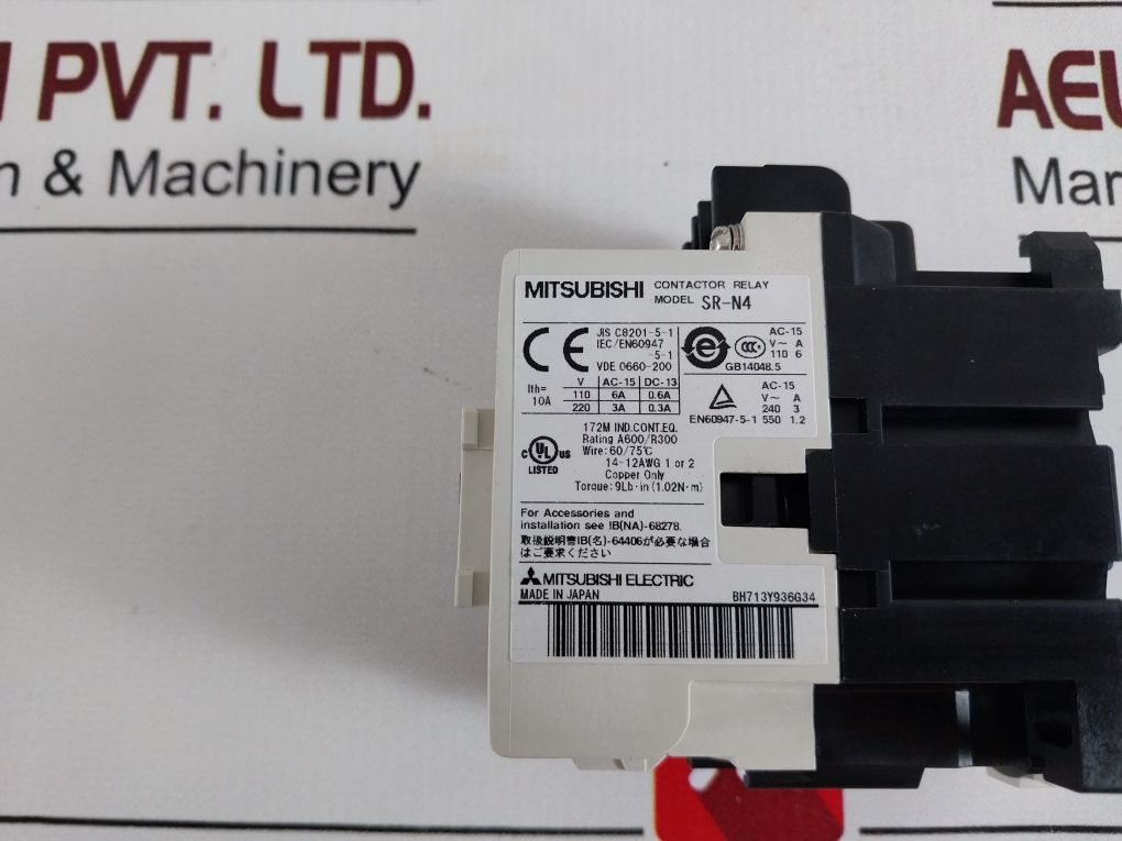 Mitsubishi Electric Sr-n4 Auxiliary Contactor Relay 2A2B