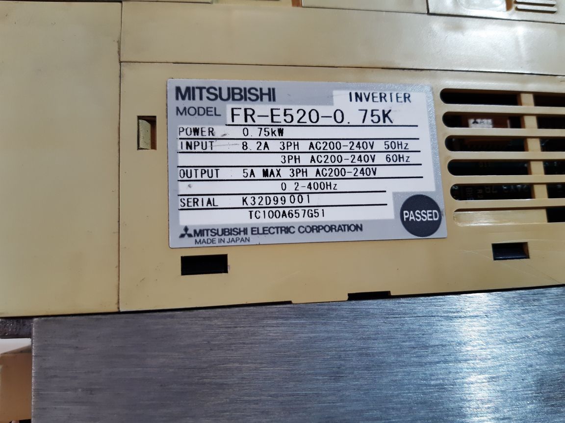 Mitsubishi Fr-e520-0.75K Inverter 0.75Kw
