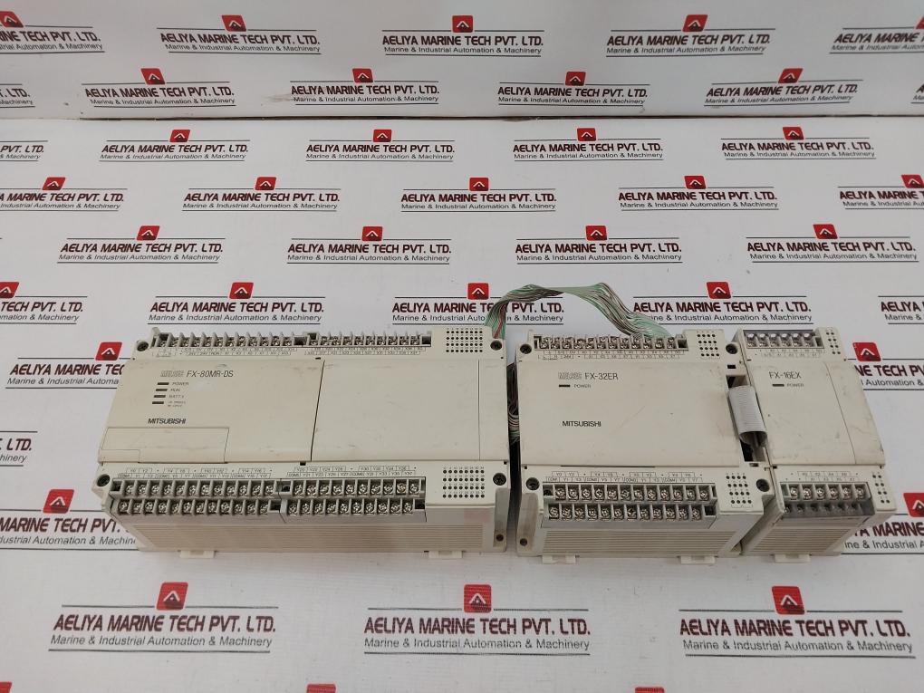 Mitsubishi Fx-80Mr-ds Programmable Controller W/Fx-16Ex-es/Ul,Fx-32Er-es/Ul Set